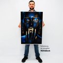 Ver imagem 2 de Quadro Decorativo Caixa Mulher Azul e Dourada Tacolado Moldura Caixa 3cm Madeira sem Vidro 60 X 90cm