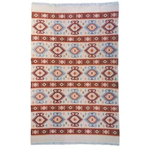 Tapete Sala Kilin Gashgai 240x300 Dupla Face Tribal 5 Orange