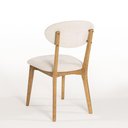 Ver mais imagens de Cadeira Estofada Trina Modelo Orgânico Cor Freijó Tecido Bouclê 125 Confortável e Resistente