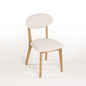 Cadeira Estofada Trina Modelo Orgânico Cor Freijó Tecido Bouclê 125 Confortável e Resistente