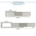 Ver imagem 5 de Rack Extensível para TV até 60 Polegadas 220cm Portas Ripadas Aruá CabeCasa MadeiraOriginals