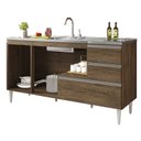 Ver imagem 4 de Balcão para Pia de 1,60 Mt Maceió com Gavetão Castanho