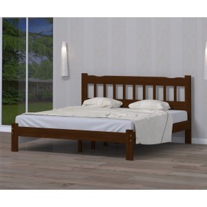 Cama Super King Size Madeira Perola Cor Castanho