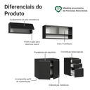 Ver imagem 7 de Armário de Cozinha Compacta 200 cm Suspenso Preto Nice Madesa 11