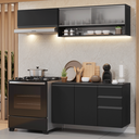 Ver imagem 1 de Armário de Cozinha Compacta 200 cm Suspenso Preto Nice Madesa 11