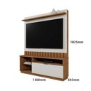 Ver imagem 3 de Estante e Home Theater Ripado para TV até 60 Polegadas 150cmx182,5cm Diamantina Marrom Amêndoa/Off White