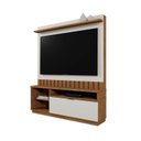 Ver imagem 2 de Estante e Home Theater Ripado para TV até 60 Polegadas 150cmx182,5cm Diamantina Marrom Amêndoa/Off White