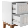 Mesa de Cabeceira Quarto 2 Gavetas Santorini 60 Cm com Telinha Indiana Branco - 4