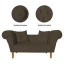 Ver imagem 5 de Namoradeira Recamier Sofá Decorativo 02 Lugares Dubai Corano Marrom - Incasa Decor