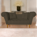 Ver imagem 2 de Namoradeira Recamier Sofá Decorativo 02 Lugares Dubai Corano Marrom - Incasa Decor
