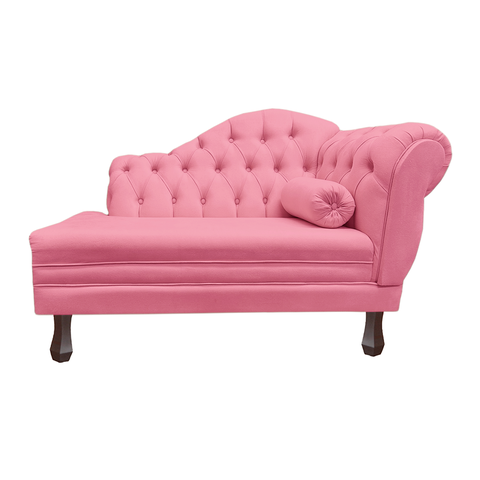 Recamier Sofá Esquerdo Larissa 120cm Sala Suede Rosa Barbie - Incasa Decor