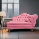 Ver imagem 2 de Recamier Sofá Esquerdo Larissa 120cm Sala Suede Rosa Barbie - Incasa Decor