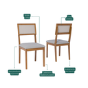Ver imagem 3 de Kit 2 Cadeiras para Sala de Jantar Encanto Marrom/Freijó/Cinza