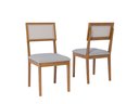 Ver imagem 1 de Kit 2 Cadeiras para Sala de Jantar Encanto Marrom/Freijó/Cinza