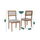 Ver imagem 2 de Kit 2 Cadeiras para Sala de Jantar Encanto Marrom/Freijó/Cinza