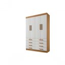 Ver imagem 1 de Guarda Roupa Solteiro 4 Portas 8 Gavetas Mônaco Plus - Cinamomo Off White