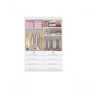 Ver imagem 3 de Guarda Roupa Solteiro 4 Portas 8 Gavetas Mônaco Plus - Cinamomo Off White
