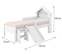 Ver imagem 7 de Cama Casinha Infantil Castelo para Quarto da Criança com Escorregador e Escada Moderna Cor Branco
