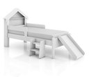 Ver imagem 4 de Cama Casinha Infantil Castelo para Quarto da Criança com Escorregador e Escada Moderna Cor Branco