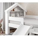 Ver imagem 5 de Cama Casinha Infantil Castelo para Quarto da Criança com Escorregador e Escada Moderna Cor Branco