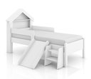 Ver imagem 1 de Cama Casinha Infantil Castelo para Quarto da Criança com Escorregador e Escada Moderna Cor Branco