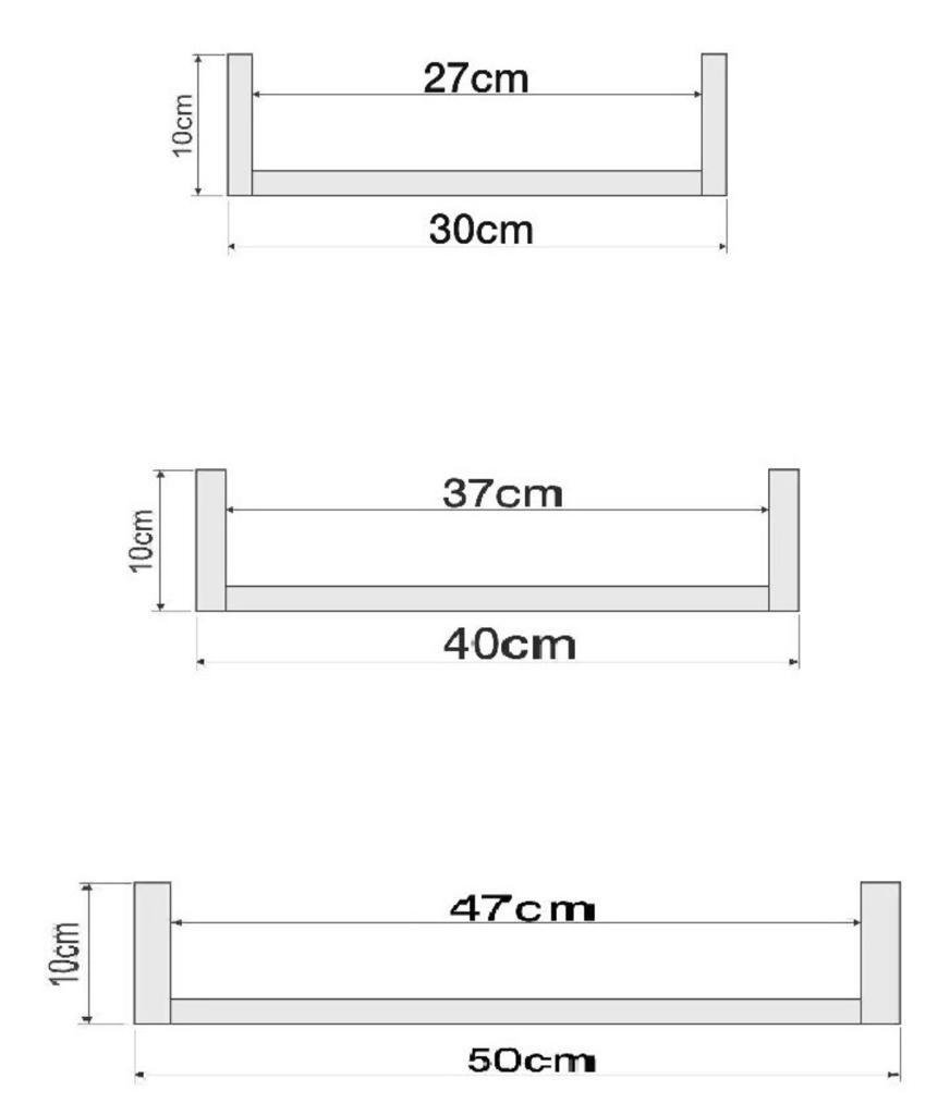 Kit Prateleira 40cm Livro infantil MDF branco com parafusos - 3