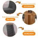 Ver imagem 7 de Mesa Olimpia 90 Mdf com 4 Cadeiras Safira Veludo Grafite/naturalle/naturalle