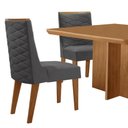 Ver imagem 4 de Mesa Olimpia 90 Mdf com 4 Cadeiras Safira Veludo Grafite/naturalle/naturalle