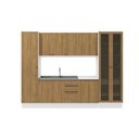Ver imagem 4 de Cozinha Modulada Celeste Kappesberg 100% Mdf Branco/nogueira 300cm
