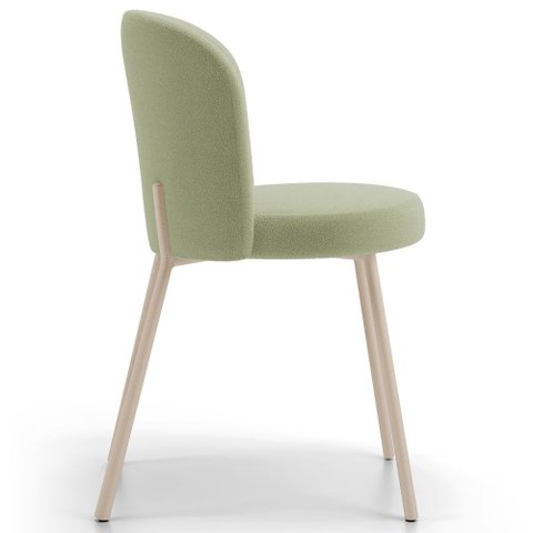 Kit 05 Cadeiras para Sala de Jantar Cozinha Estofada Gavi Arena L02 Bouclê Oliva - Lyam Decor