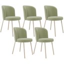 Ver imagem 2 de Kit 05 Cadeiras para Sala de Jantar Cozinha Estofada Gavi Arena L02 Bouclê Oliva - Lyam Decor