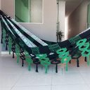 Ver imagem 3 de Rede Grande Luxo de Dormir P/ Casal 4,40 Metros Várias Cores Cor:verde com Preto