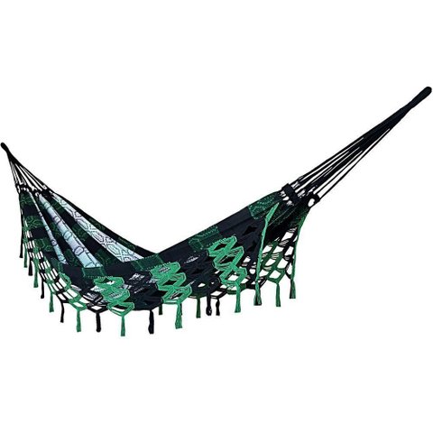 Rede Grande Luxo de Dormir P/ Casal 4,40 Metros Várias Cores Cor:verde com Preto