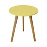 Conjunto Mesa Lateral Redonda Luxor Linha Clean Bolzan em MDF e Pés Palito Maciços - Amarelo - 2