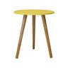 Conjunto Mesa Lateral Redonda Luxor Linha Clean Bolzan em MDF e Pés Palito Maciços - Amarelo - 3