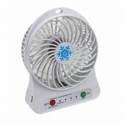 Mini Ventilador Portátil Bateria Recarregável Dobravel 3 Velocidades Branco - 1
