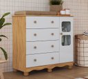 Ver mais imagens de Kit Quarto de Bebê Berço com Cômoda Uli Branco/Amêndoa