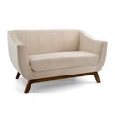 Ver imagem 1 de Sofá 2 Lugares Odeon D07 140cm Base Madeira Veludo Creme - D’Rossi