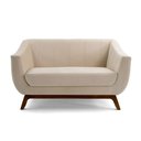Ver imagem 2 de Sofá 2 Lugares Odeon D07 140cm Base Madeira Veludo Creme - D’Rossi