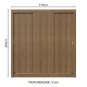 Ver imagem 4 de Guarda-roupa Casal 3 Portas de Correr Rustic Nobre Madesa