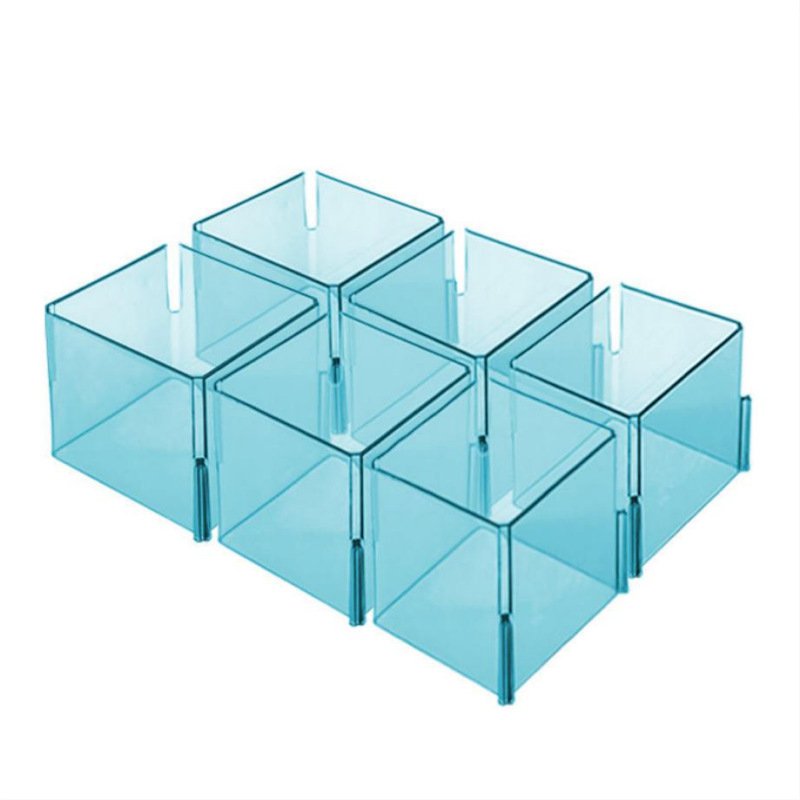 Divisória de Gaveta Cubo de Plástico 7x6x6cm 06 Peças Kli Organizador de Roupa Água