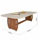 Ver imagem 4 de Conjunto Mesa e Bancos Oval Moderno para Cozinha e Sala de Jantar