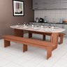 Conjunto Mesa e Bancos Oval Moderno para Cozinha e Sala de Jantar - 2