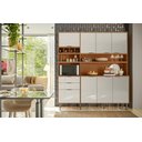 Ver imagem 2 de Cozinha Viena 7 Portas 3 Gaveteiros C/ Espaço para Microondas e Vinhos - Jequitiba/off White