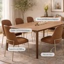 Ver imagem 2 de Conjunto de Jantar Mesa Retangular Harmony 8 Cadeiras Lucille - Canella c/ Caramelo