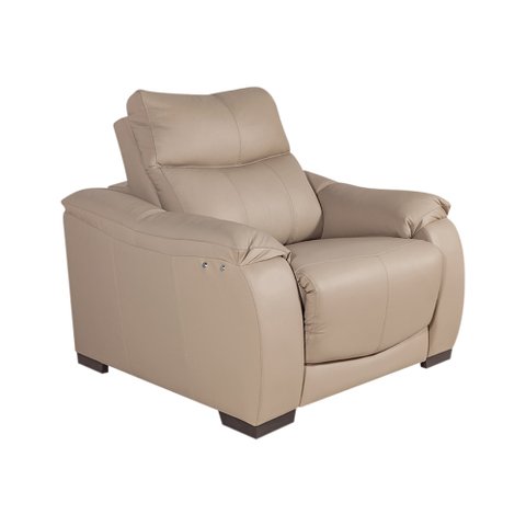 Poltrona do Papai Requiem Reclinável Elétrica Couro Bege - Gran Belo