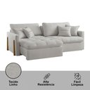 Ver imagem 6 de Sofá Cama A304 3 Lugares Retrátil e Reclinável 220cm Cinza Linho Meu Sofá Online
