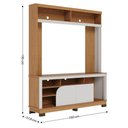 Ver imagem 4 de Rack Estante para TV até 65 Polegadas com 2 Portas e Nichos Multimóveis Crcol-RCP030 Madeirado/Off