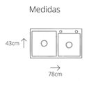 Ver mais imagens de Cuba Gourmet Dupla Quadrada 78x43cm em Aço Inox - Construinox
