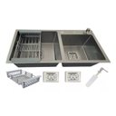 Ver imagem 3 de Cuba Gourmet Dupla Quadrada 78x43cm em Aço Inox - Construinox